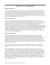 The Four I's of Oppression