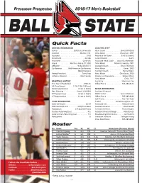 2016-17 BSU MBB Prospectus.Indd