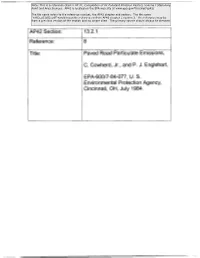 AP42 Section: Reference