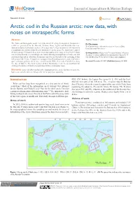 Arctic Cod in the Russian Arctic: New Data, with Notes on Intraspecific Forms