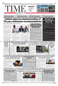 Cabinet Approves Implementation of 7Th Pay Commission Recommendations
