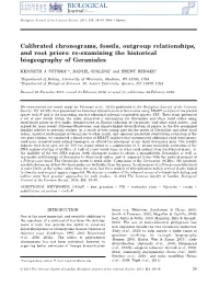 Calibrated Chronograms, Fossils, Outgroup Relationships, and Root Priors: Re-Examining the Historical Biogeography of Geraniales