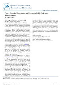 Future Scope for Biopolymers and Bioplastics (2020 Conference Announcement) Dr