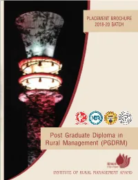 Irma.Ac.In • Website: INSTITUTE of RURAL MANAGEMENT ANAND Anandpress@Gmail.Com How to Reach IRMA