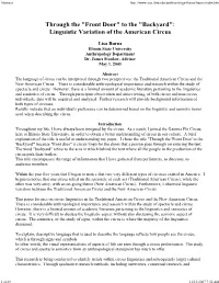 Linguistic Variation of the American Circus