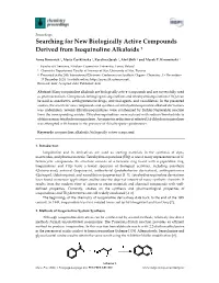 Searching for New Biologically Active Compounds Derived from Isoquinoline Alkaloids †