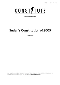Sudan's Constitution of 2005