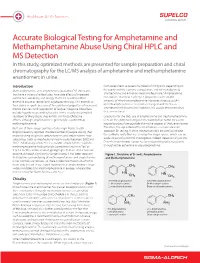 Testing for Amphetamine and Methamphetamine Abuse Using