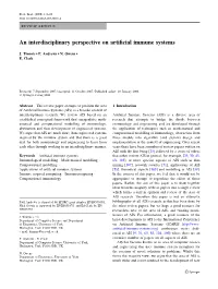 An Interdisciplinary Perspective on Artificial Immune Systems