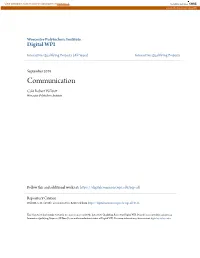 Communication Cole Robert Willcutt Worcester Polytechnic Institute