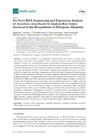 De Novo RNA Sequencing and Expression Analysis of Aconitum Carmichaelii to Analyze Key Genes Involved in the Biosynthesis of Diterpene Alkaloids