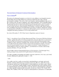 History of Boundary Violations in Psychoanalysis