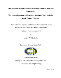Improving the Design of Road Hydraulic Structures for Water Harvesting