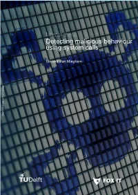 Master Thesis Detecting Malicious Behaviour Using System Calls