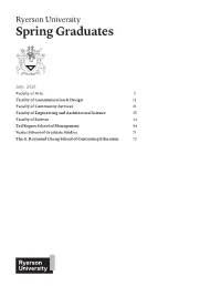 Ryerson University Spring Graduates