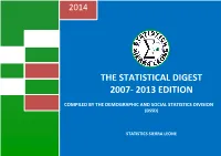 The Statistical Digest 2007- 2013 Edition