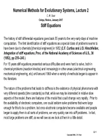 Numerical Methods for Evolutionary Systems, Lecture 2 Stiff Equations
