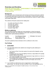 Overview and Scrutiny: SCRUTINY REVIEW PANEL – RESPONSIBILITY and MANAGEMENT of LOCAL PUBLIC WATERWAYS 3 February 2014