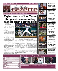 Taylor Hearn of the Texas Rangers Is Commanding Respect on and Off the Field