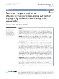 Anatomic Comparison of Veins of Labbé Between Autopsy, Digital Subtraction Angiography and Computed Tomographic Venography