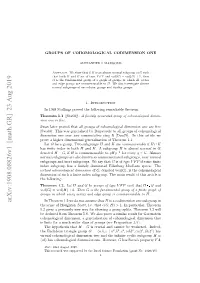 Arxiv:1908.08826V1 [Math.GR]