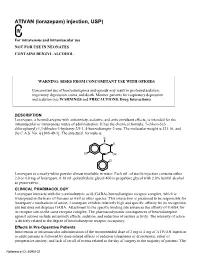 ATIVAN (Lorazepam) Injection, USP)