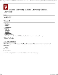 IUB Doctoral Student to Teach Class on Constructed Languages