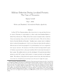 Military Defection During Localized Protests: the Case of Tataouine