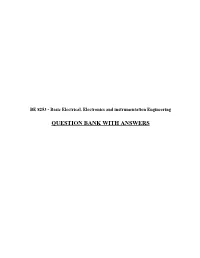 QUESTION BANK with ANSWERS Unit I (ELECTRICAL CIRCUITS) PART a 1