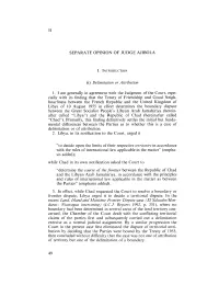 SEPARATE OPINION of JUDGE AJIBOLA (I) Delimitution