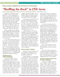 Shuffling the Deck” in CFG Terms by Luci Englert Mckean, NSRF Assistant Director and National Facilitator