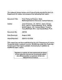 State Methamphetamine Precursor Control Policies
