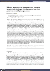 Why the Monophyly of Nymphaeaceae Currently Remains Indeterminate: an Assessment Based on Gene-Wise Plastid Phylogenomics