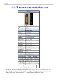 25 ACP Ammo at Ammunitionstore.Com