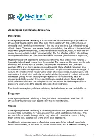 Asparagine Synthetase Deficiency