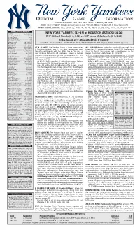 NYY Game Notes