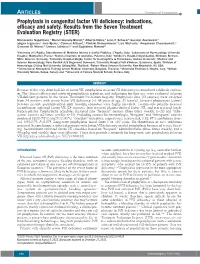 Prophylaxis in Congenital Factor VII Deficiency: Indications, Efficacy and Safety