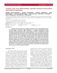 Translin and Trax Differentially Regulate Telomere-Associated Transcript Homeostasis