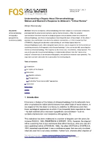 Watson and Sharrock's Response to Atkinson's "Critical Review" 1. Intr