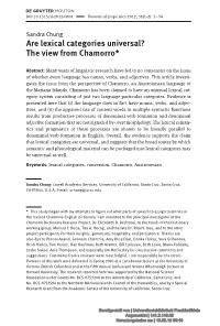 Are Lexical Categories Universal? the View from Chamorro*