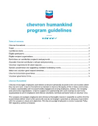 Chevron Humankind Program Guidelines