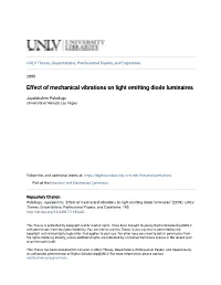 Effect of Mechanical Vibrations on Light Emitting Diode Luminaires