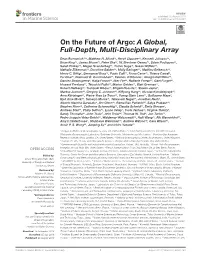 On the Future of Argo: a Global, Full-Depth, Multi-Disciplinary Array