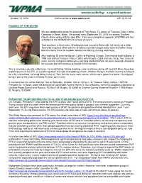 PASSING of TOM BOYER We Are Saddened to Share the Passing Of
