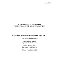 Student/Parent Handbook for In-Person and Remote Learning