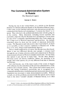 The Command-Administrative System in Russia