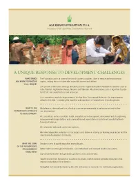 A Unique Response to Development Challenges
