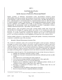GLP 1 Quality Assurance of Laboratory Measurement Results