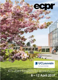 47Th Joint Sessions of Workshops 8 – 12 April 2019
