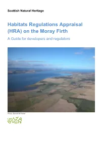 Habitats Regulations Appraisal (HRA) on the Moray Firth a Guide for Developers and Regulators